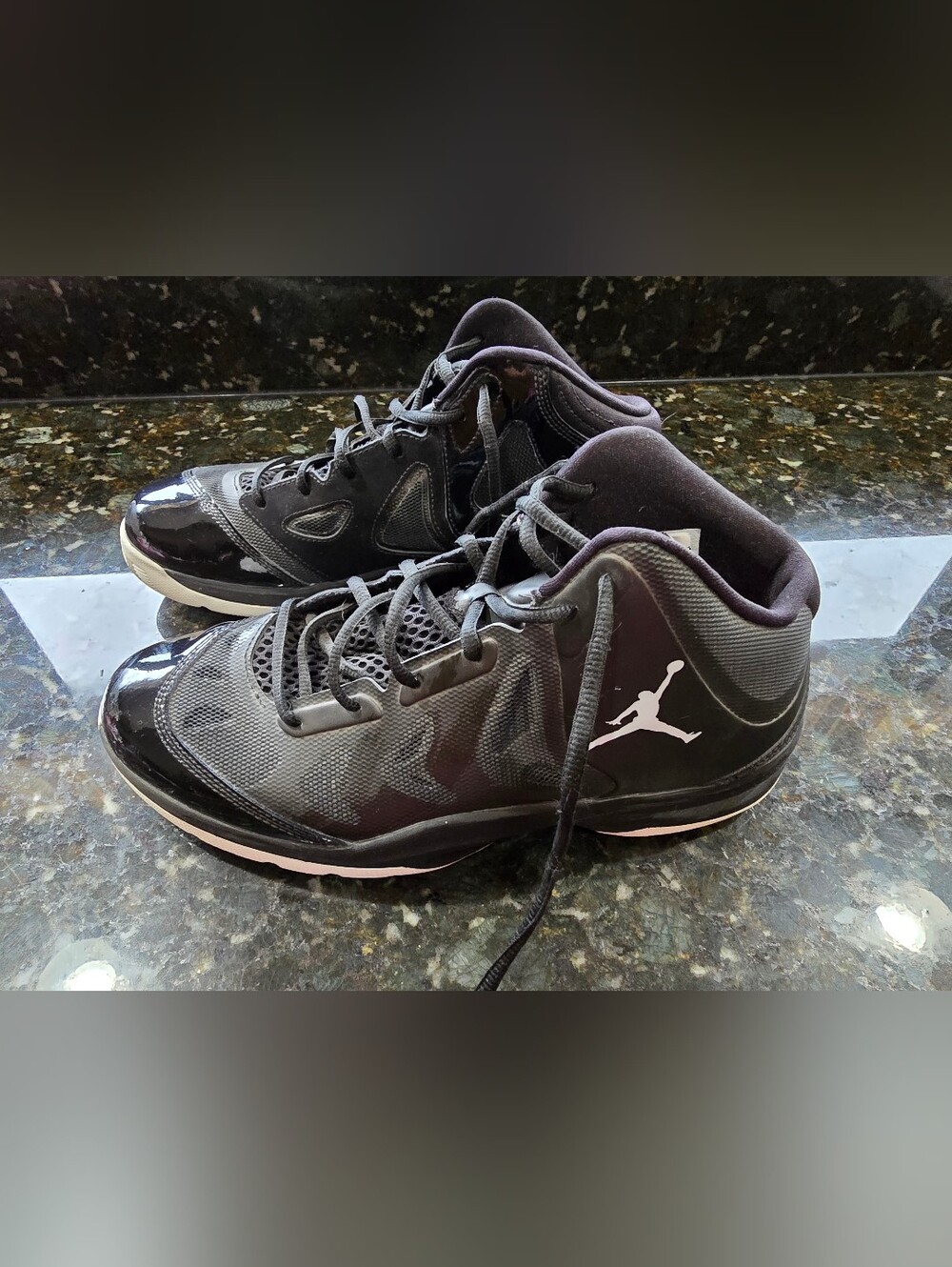 Jordan Men’s Black and White Athletic Basketball Shoes